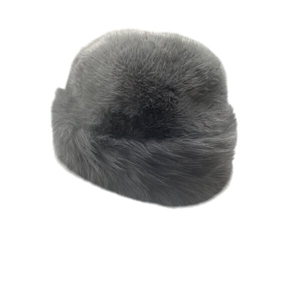 2/$30 Faux Fur Dark Gray OS Mongolian Hat Brimless Plush Fluffy Skiing Riding Wa - Picture 5 of 8